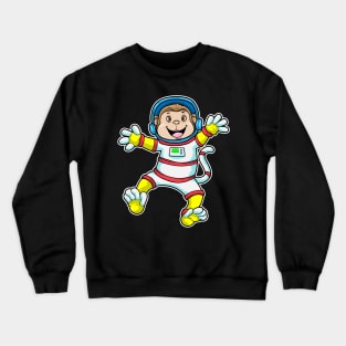 Monkey as Astronaut in costume with Helmet Crewneck Sweatshirt